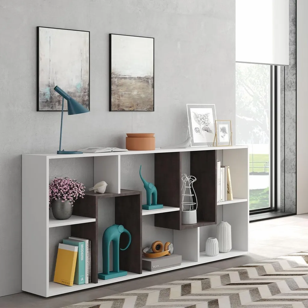 CALICOSY Bibliothèque Réversible 8 Cases Kawa H180 cm Coloris Chêne - 10