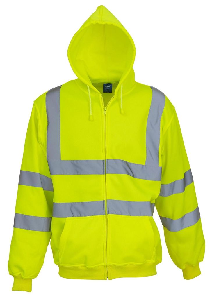 Yoko - Hoodie mit durchgehendem Reißverschluss Signalkleidung für Herren LT521 (S) (Gelb)