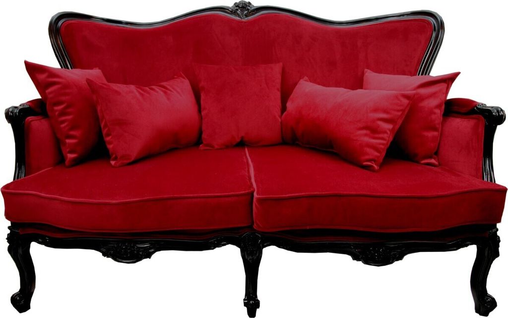 Casa Padrino Luxus Barock Sofa Bordeaux / Schwarz - Luxus Barock Möbel - France - Hotel Restaurant Möbel - Luxury Collection
