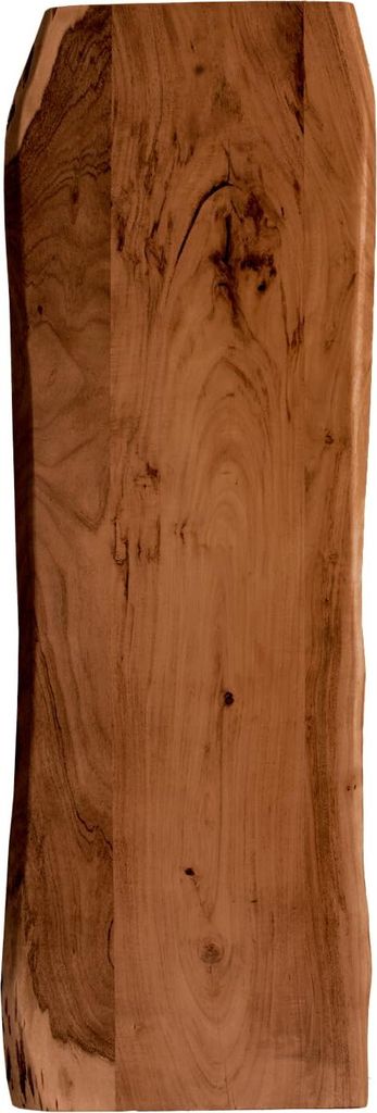 Holzplatte 120x40 cm Tonia, Tischplatte aus Akazienholz massiv + nussbaumfarben, Baumkanten-Platte für Heimwerker, geeignet für Arbeitsplatten, T...
