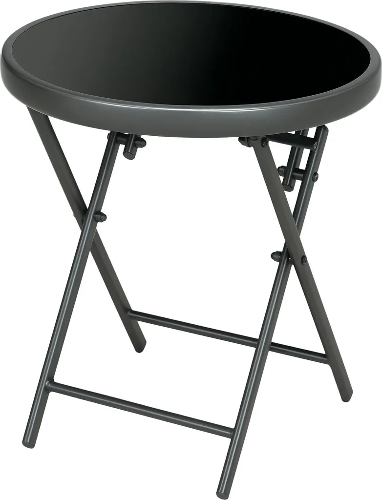 Guéridon de Jardin Pliant 45 cm pour Patio et Balcon Noir Outsunny