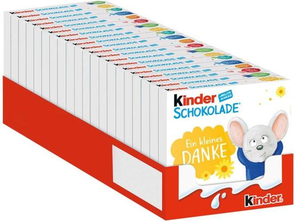 kinder Schokolade Schokoriegel 20x 50 g Produktbild 