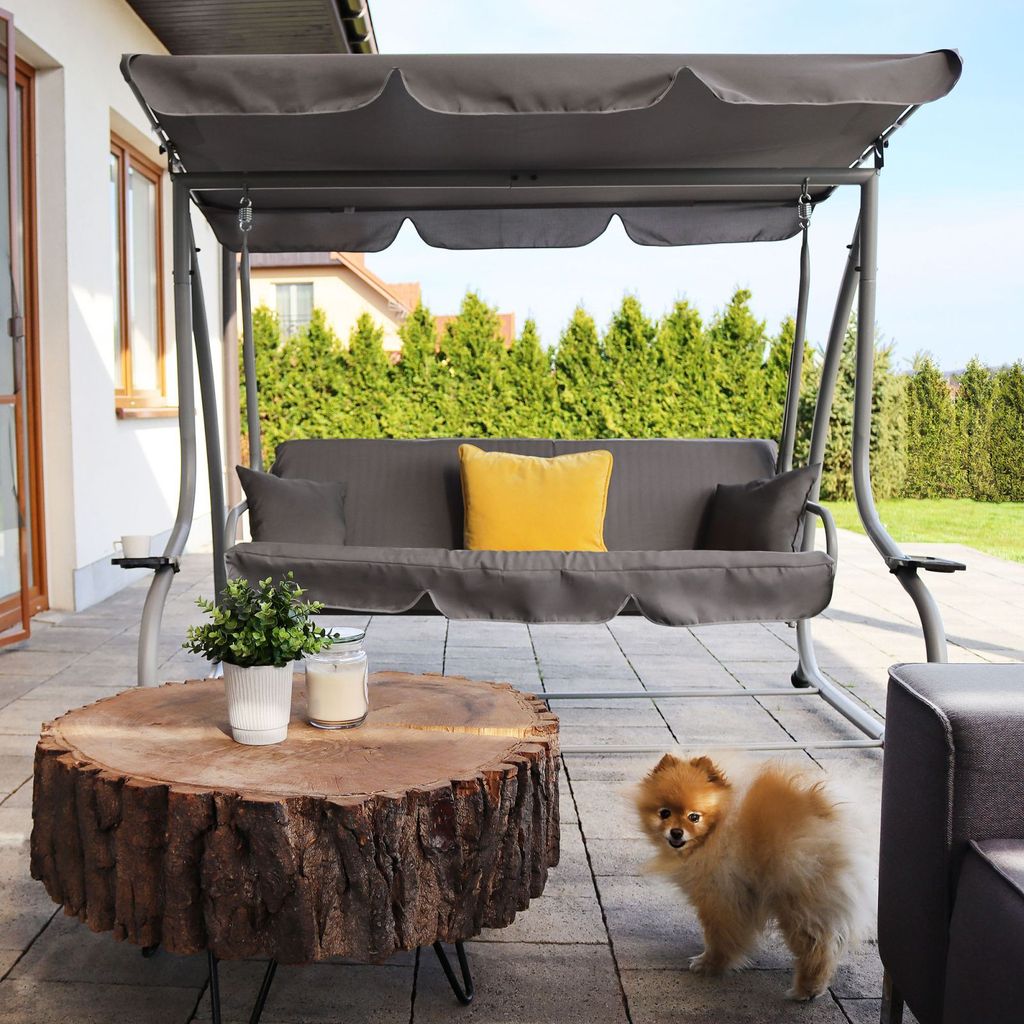 Premium Hollywoodschaukel Gartenschaukel 3er Schaukelbank Produktbild 17