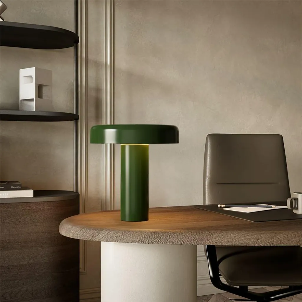 LUSENZ Arcene Lampe de Table Champignon E14 25W Verte Design Rétro IP20 - 2