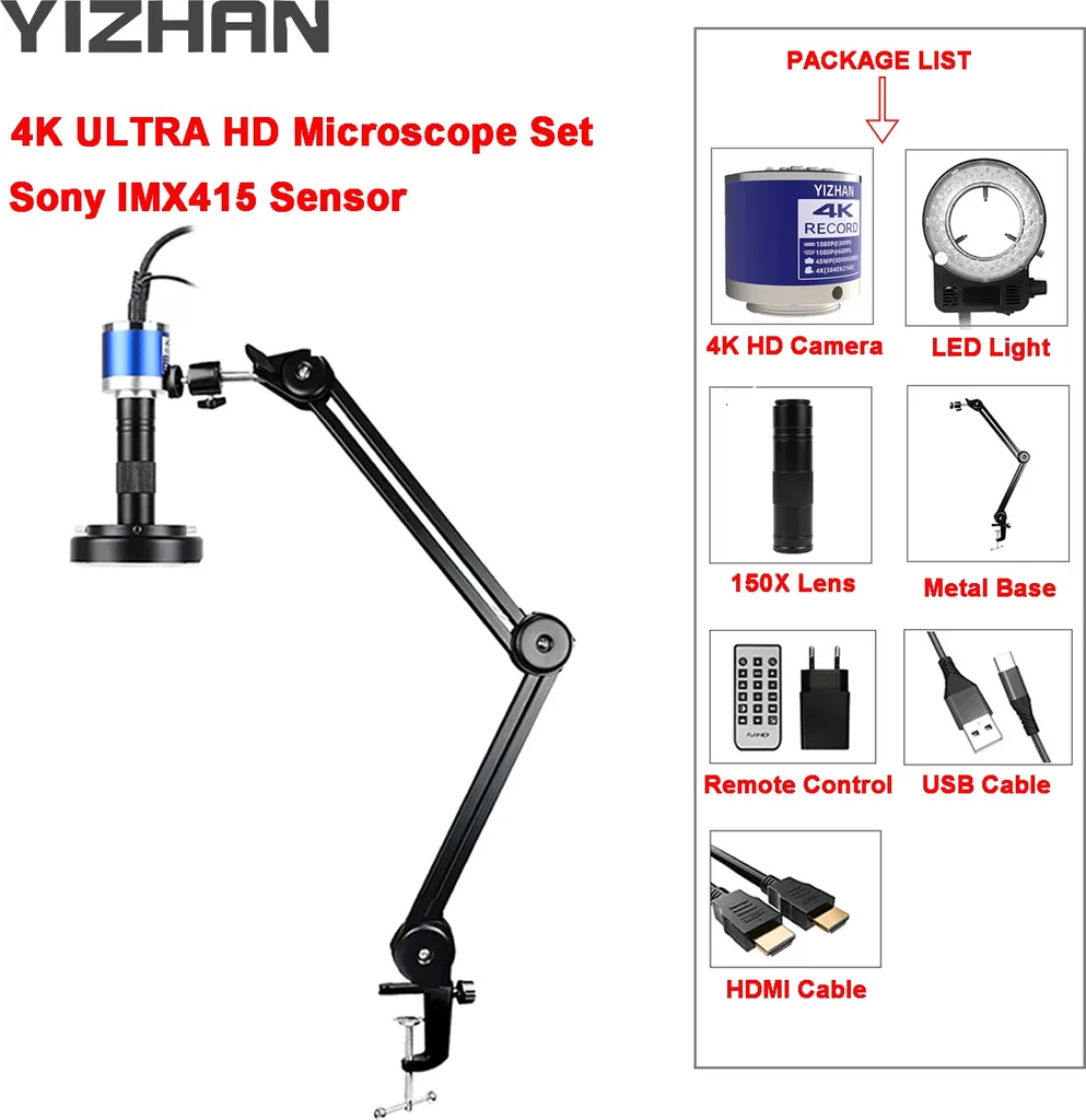 Microscope réparation électronique soudure objectif 150x zoom 4K