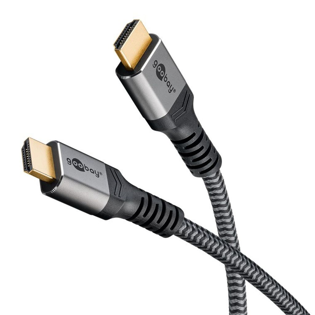 goobay HDMI 2.0 Kabel 1,0 m grau, schwarz, 1 St.