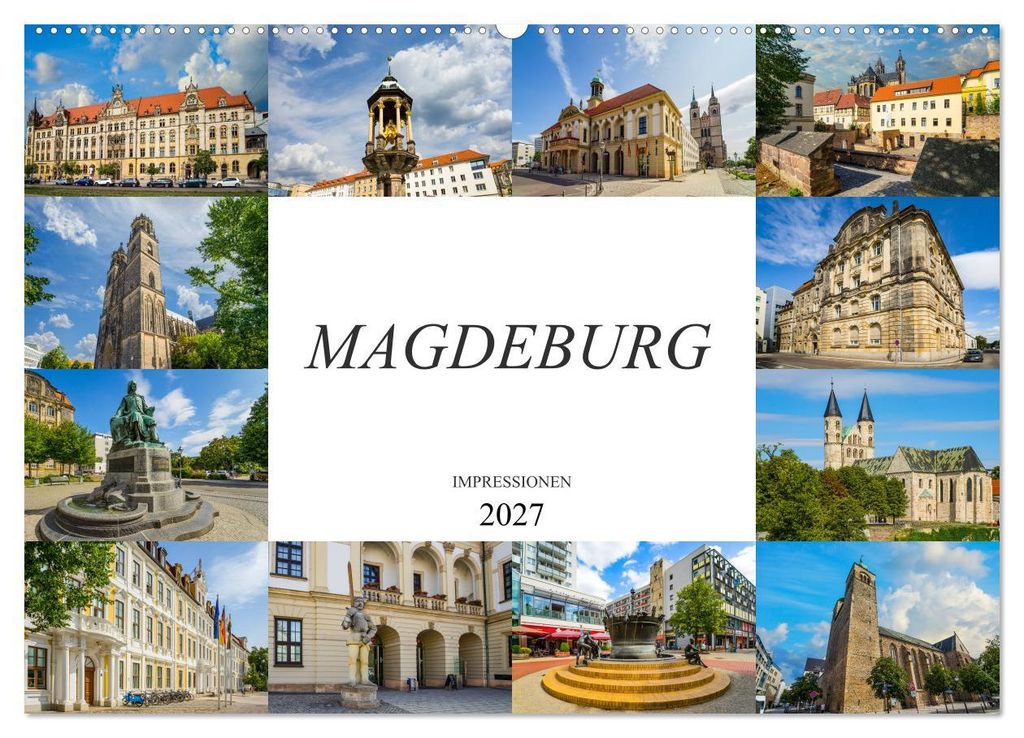 Magdeburg Impressionen (Wandkalender 2027 DIN A2 quer), CALVENDO Monatskalender