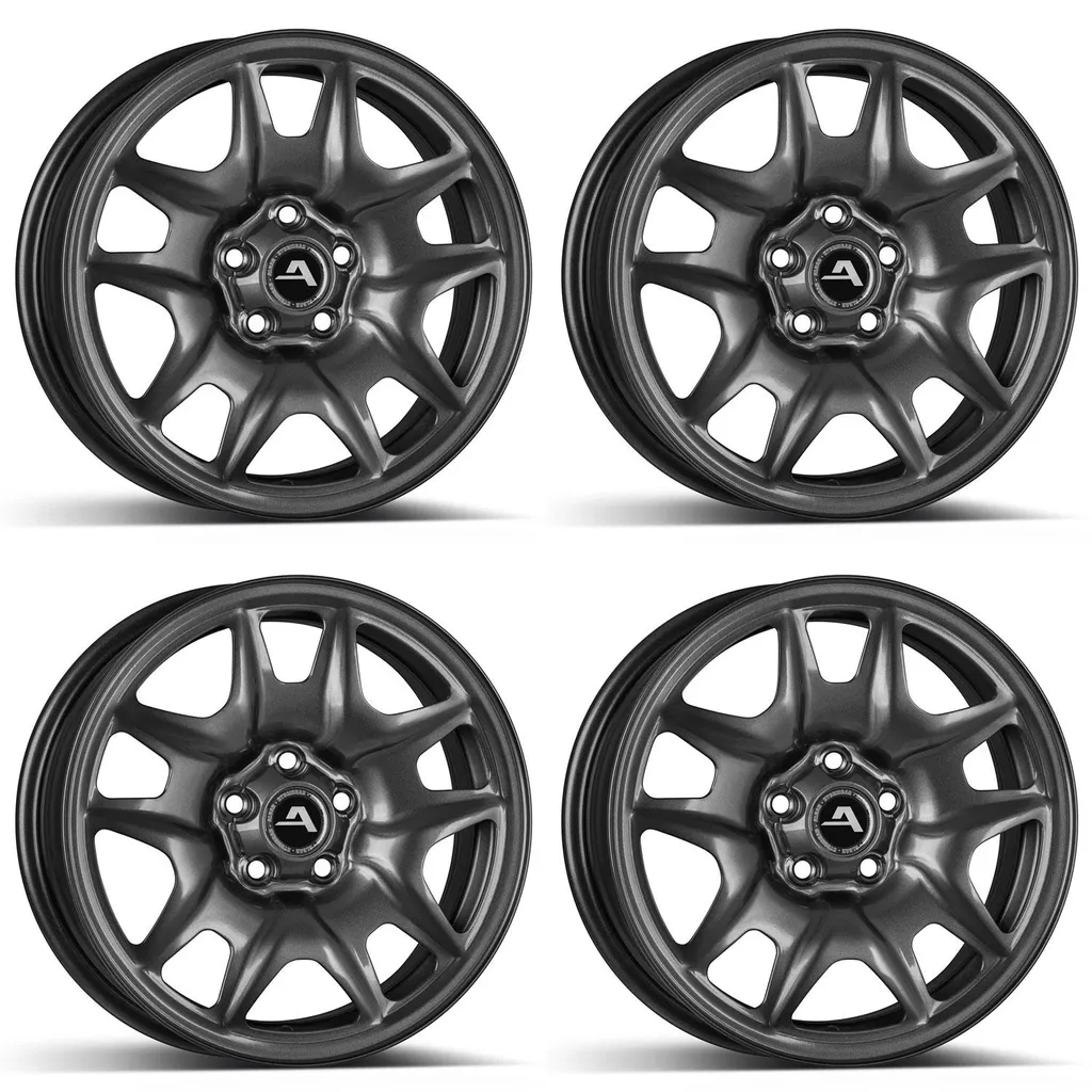 4x Jantes ALCAR HYBRIDRAD 05 Gris 15 Pouces 5x100 ET40 pour VW POLO
