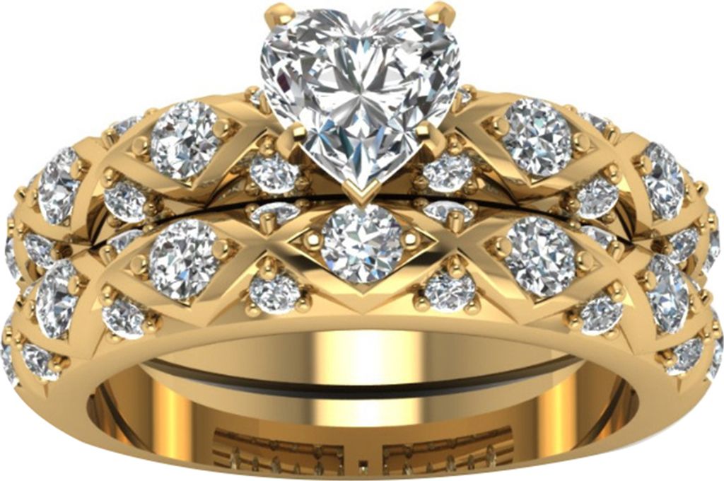 r Damen-Ring mit Zirkonia, Herz-Rhombus, Hochzeit, Verlobung, Schmuck, Geschenk-Gold + Weiß,US 5
