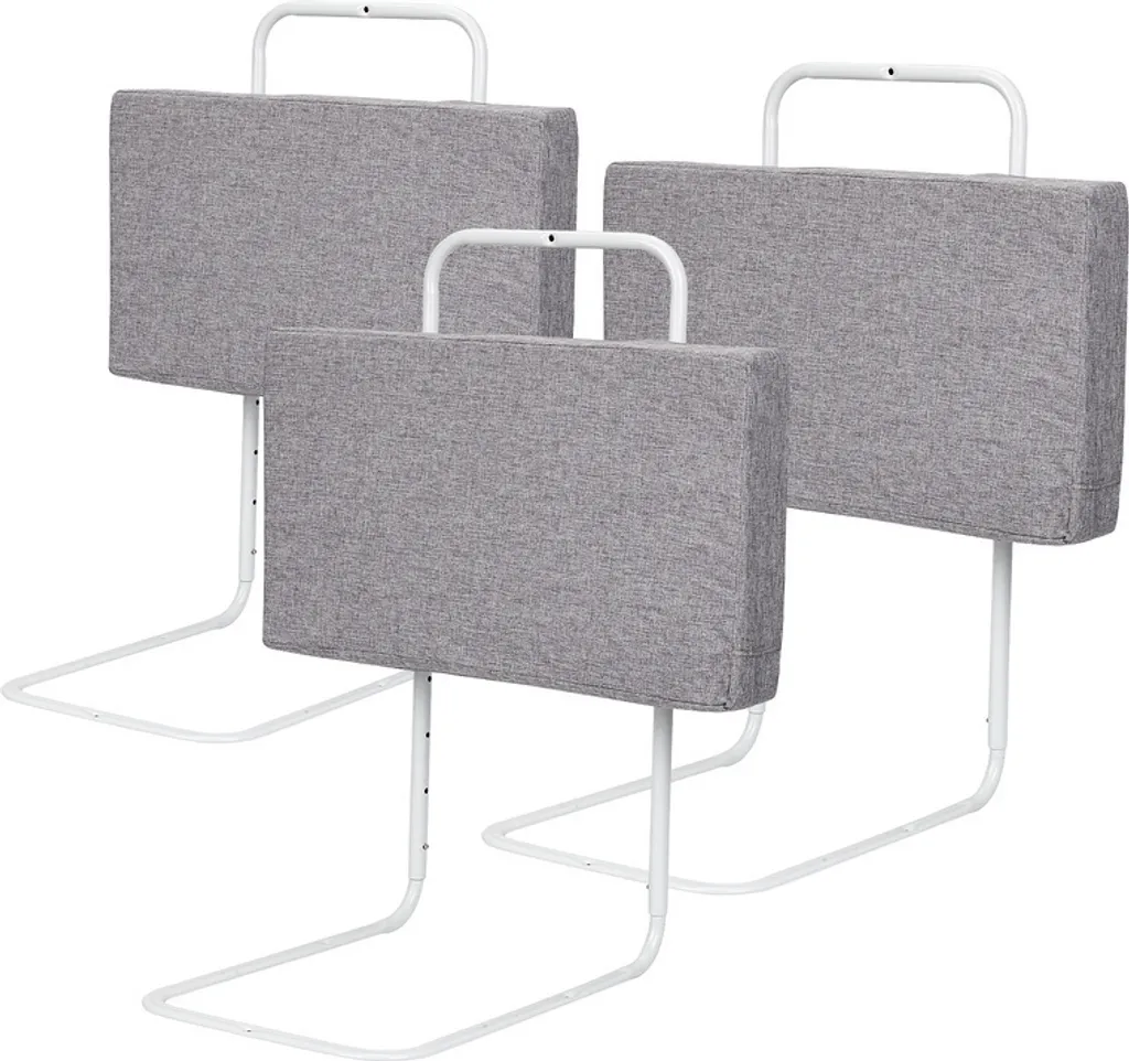 Barrière antichute lit réglable 5 positions 150cm - Pack de 3 gris clair