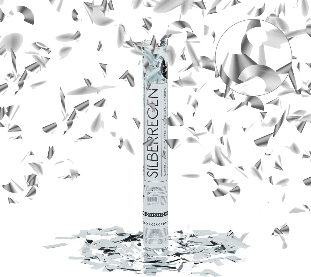 relaxdays Party Popper 40 cm Silber