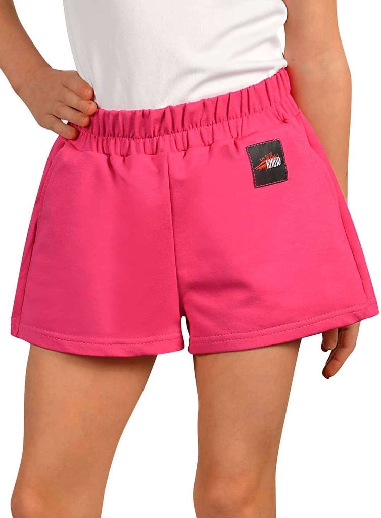 KMISSO Mädchen Shorts Unifarben Pink 164