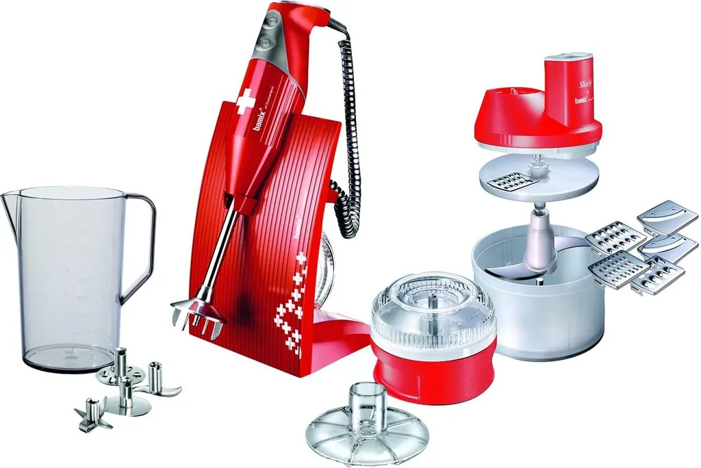 Bamix Tauchmixer Superbox Rouge - Mixeur Plongeant Multifonction 200W