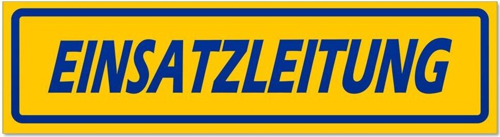 Kiwistar - Autoaufkleber - Blau - 30 x 8 cm - Einsatzleitung invertiert - Hinweis Aufkleber Sticker für Auto, Kfz, Fahrrad, PKW, LKW