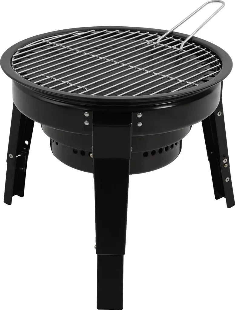 Barbecue au charbon de bois portable noir avec kit accessoires inclus