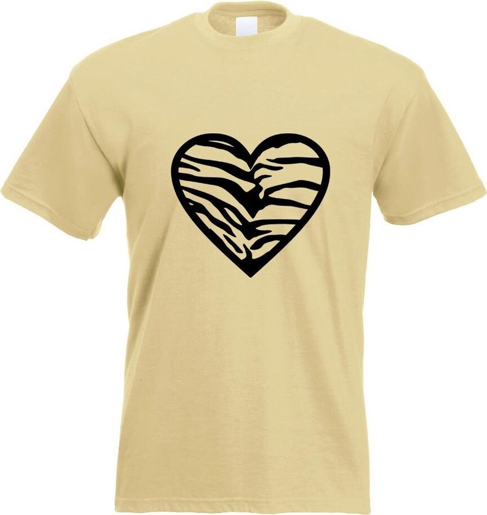 Kiwistar - T-Shirt - Khaki - Tiger Motiv Bedruckt Funshirt Design Print - mit Motiv Bedruckt - Funshirt Design - Sport - Freizeit - Herren - S