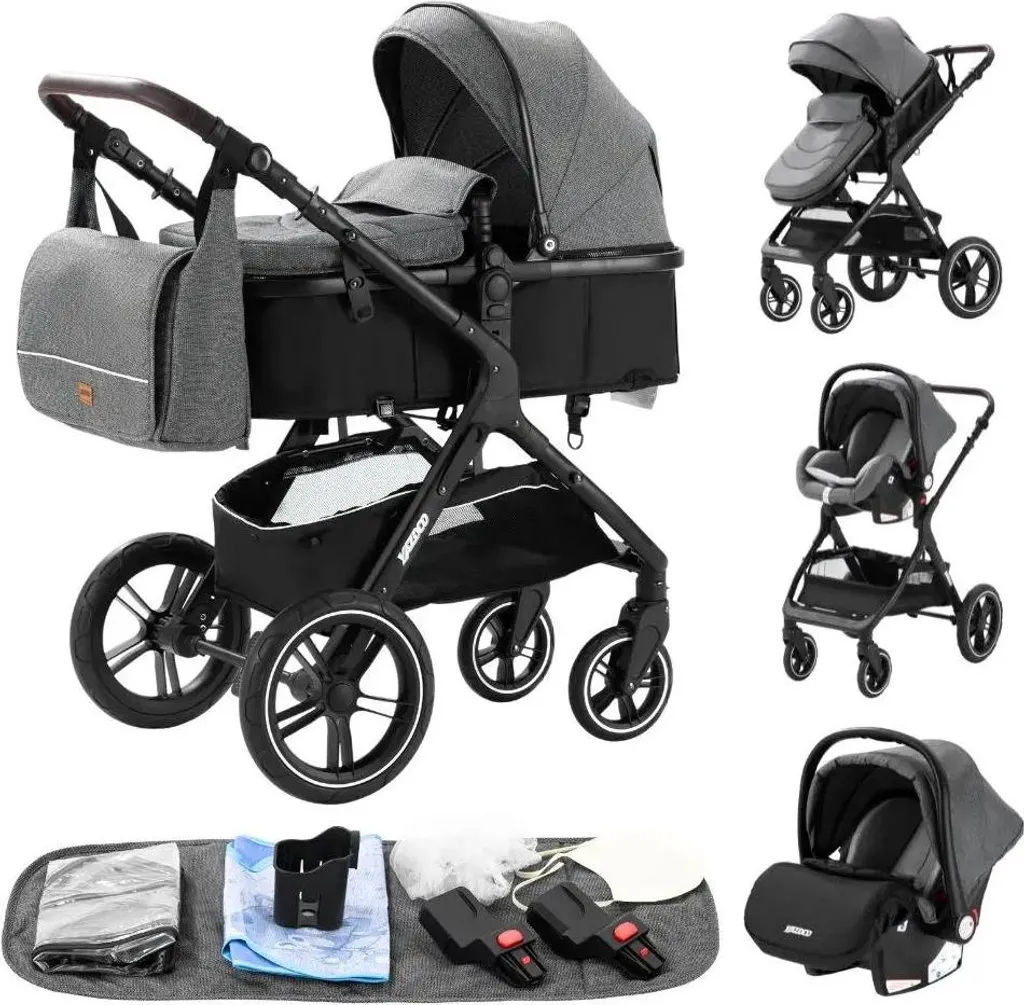 Siège auto pour bébé HX1 gris, dispositif de sécurité compact intégré