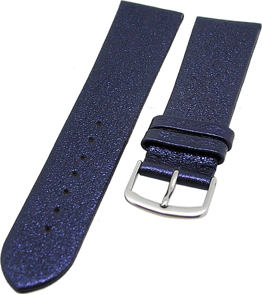 Uhrenarmband Kalbleder Glimmer Indigo Blau 10mm Dornschließe