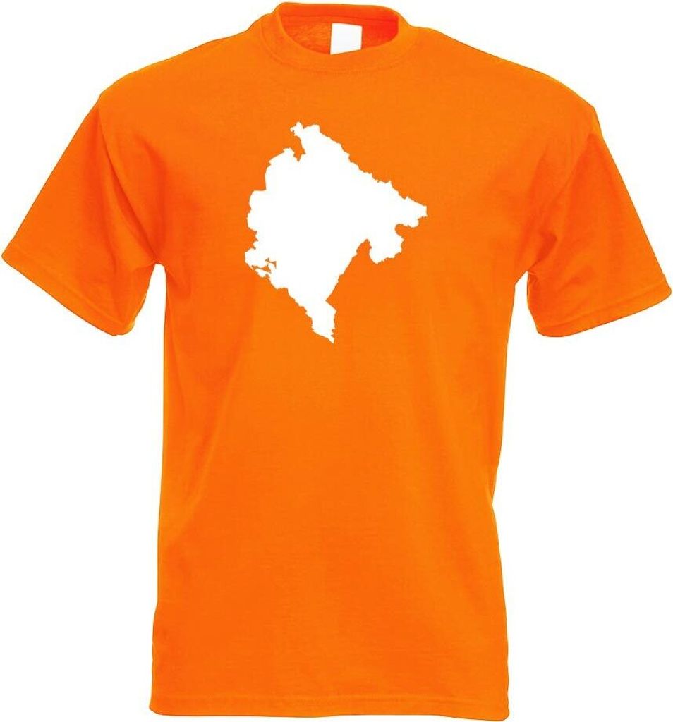 Kiwistar - T-Shirt - orange - Monte Umriss Kontur Herren Funshirt Bedruckt Design Sprüche Spruch Motive - mit Motiv Bedruckt - Funshirt Design - S...