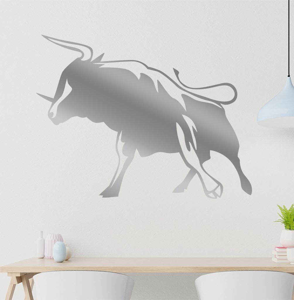 Stier Wandtattoo in 6 Größen - Wandaufkleber Wall Sticker - Dekoration, Küche, Wohnzimmer, Schlafzimmer, Badezimmer