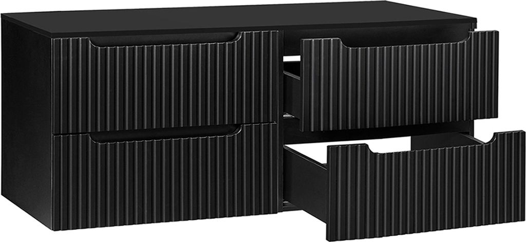 Doppelwaschtisch-Unterschrank 160cm, in schwarz, NEWPORT-56-BLACK