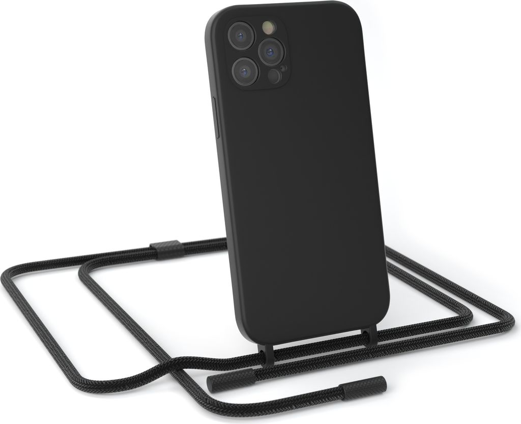 EAZY CASE Handykette Silikon Premium kompatibel mit Apple iPhone 12 Pro Handyhülle mit Umhängeband, Handykordel mit Schutzhülle, Silikonhülle, ...
