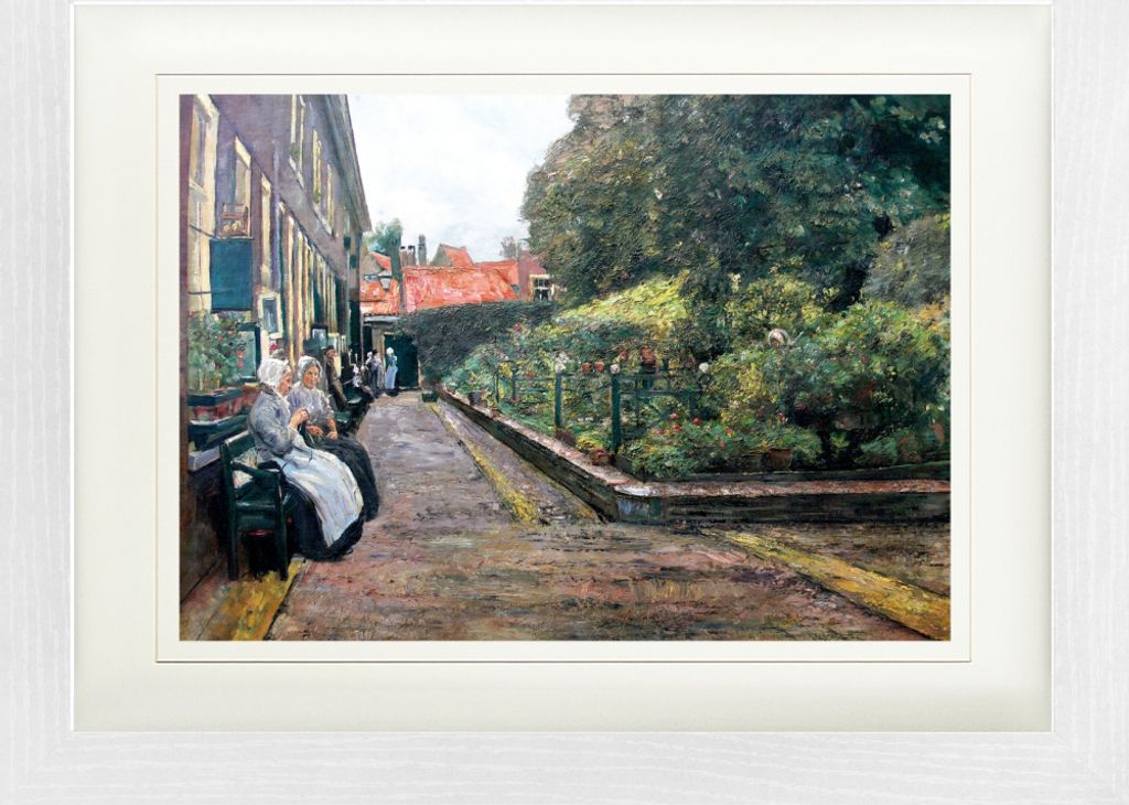 Max Liebermann Gerahmtes Bild Mit Edlem Passepartout | Wand-Bilder | Im Bilderrahmen - Stevenstift In Leiden, 1889 (30 x 40 cm)