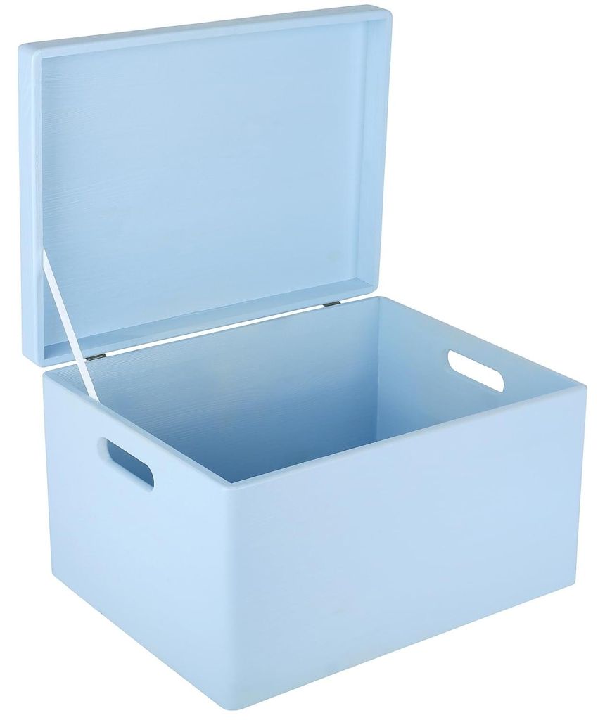 Caja de madera azul con tapa Creative Deco XXL, caja de Imagen del producto 