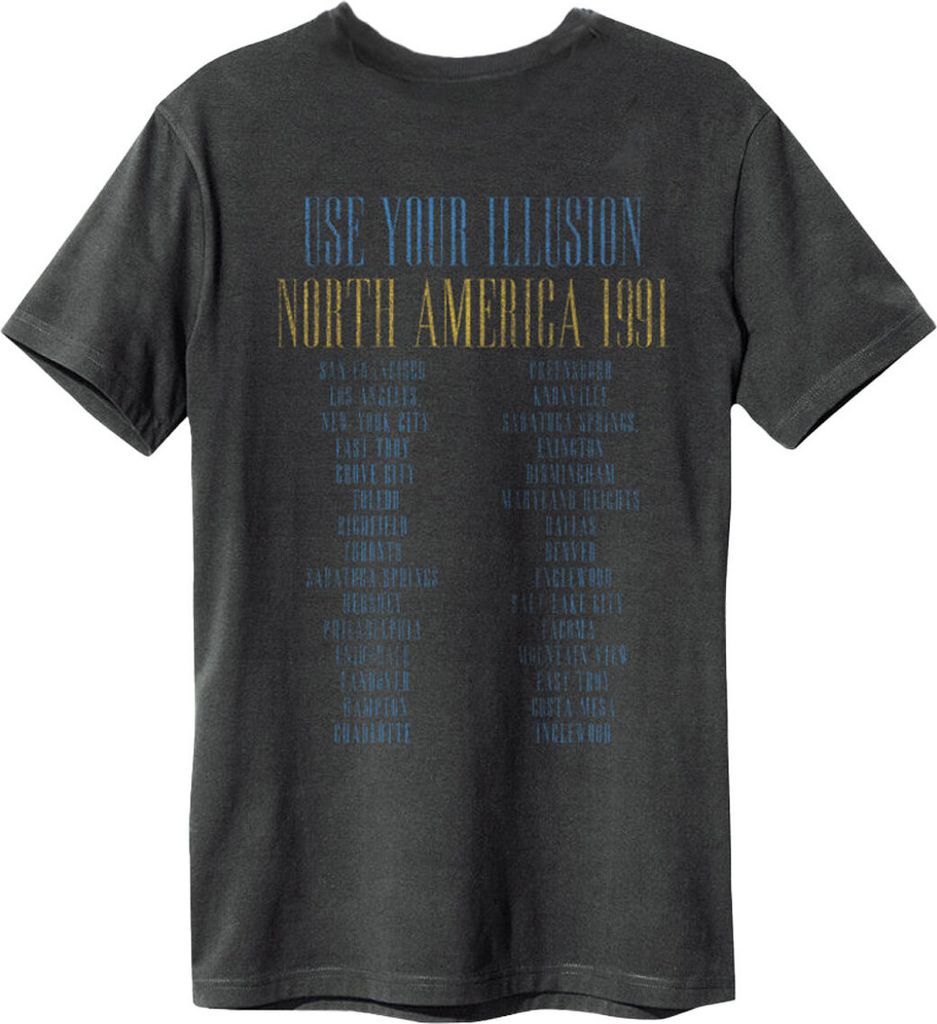 Amplified - "Use Your Illusion Tour" T-Shirt für Herren/Damen Uni GD895 (XS) (Holzkohle)