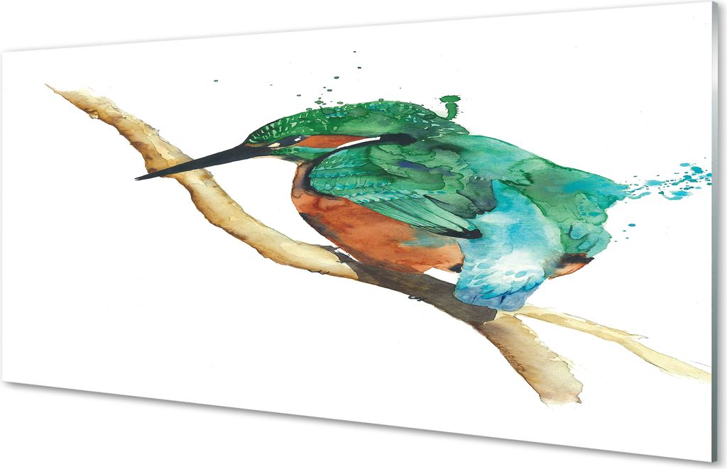 Glasbilder 140x70 Wandkunst Bunte bemalte Papagei