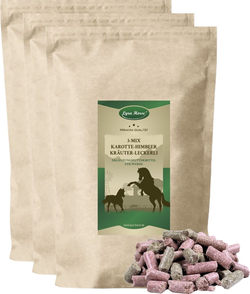 15 kg Lyra Horse Karotte-Himbeer-Kräuter Leckerli