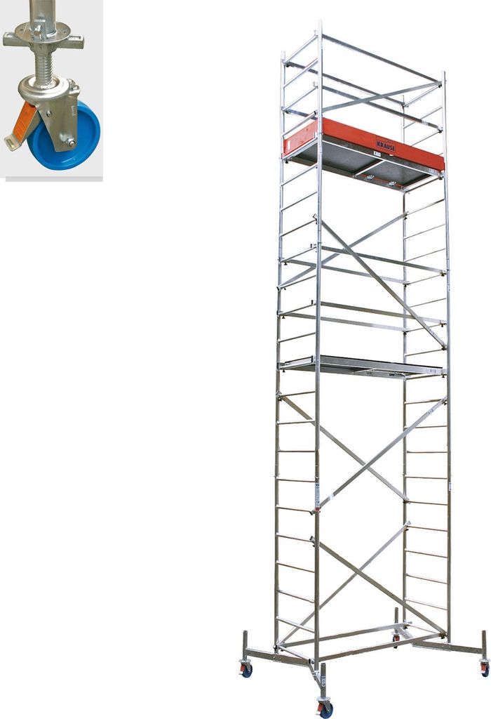 KRAUSE ClimTec Gerüst 7m inkl. Fahrrollensatz Ø 150mm verstellbar