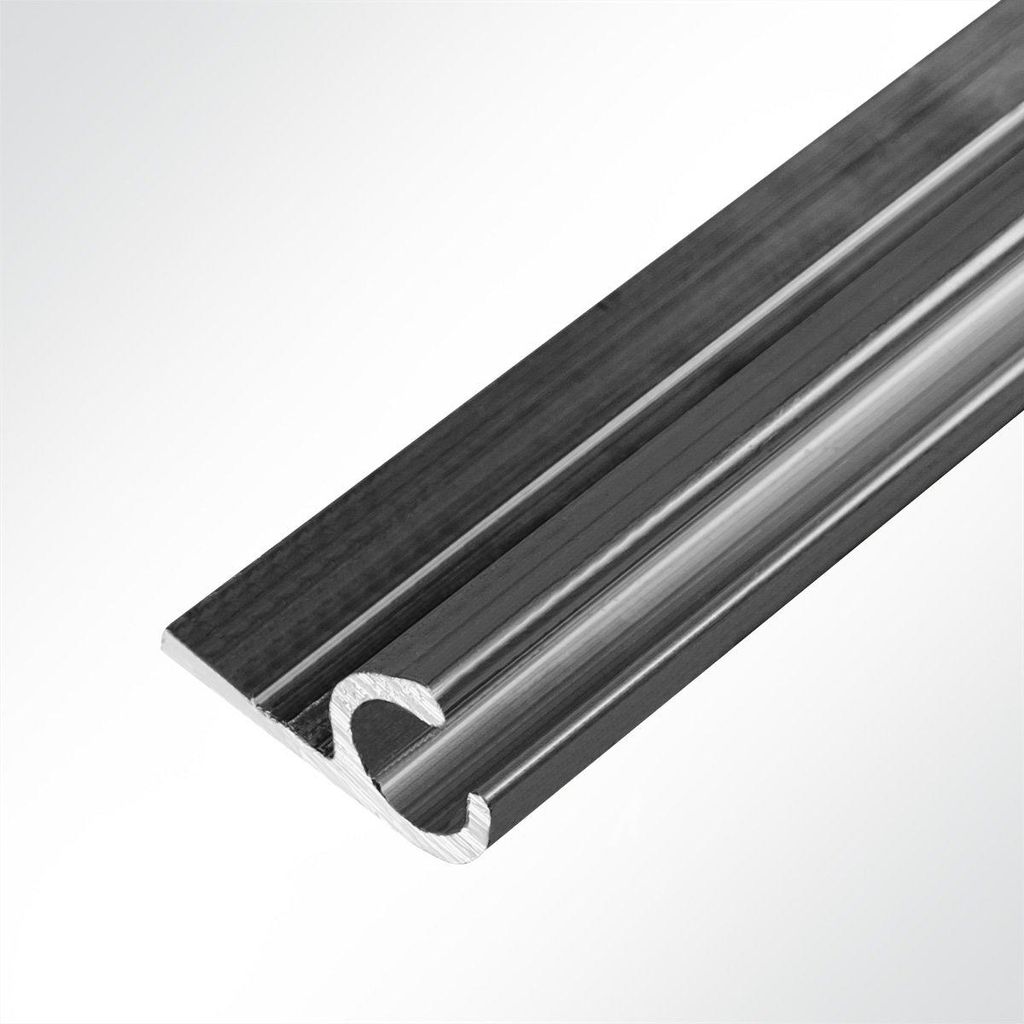 Lysel Kederschiene Kederleiste Aluminium 45° anthrazit RAL 7016 für 5-9mm Keder L: 3m