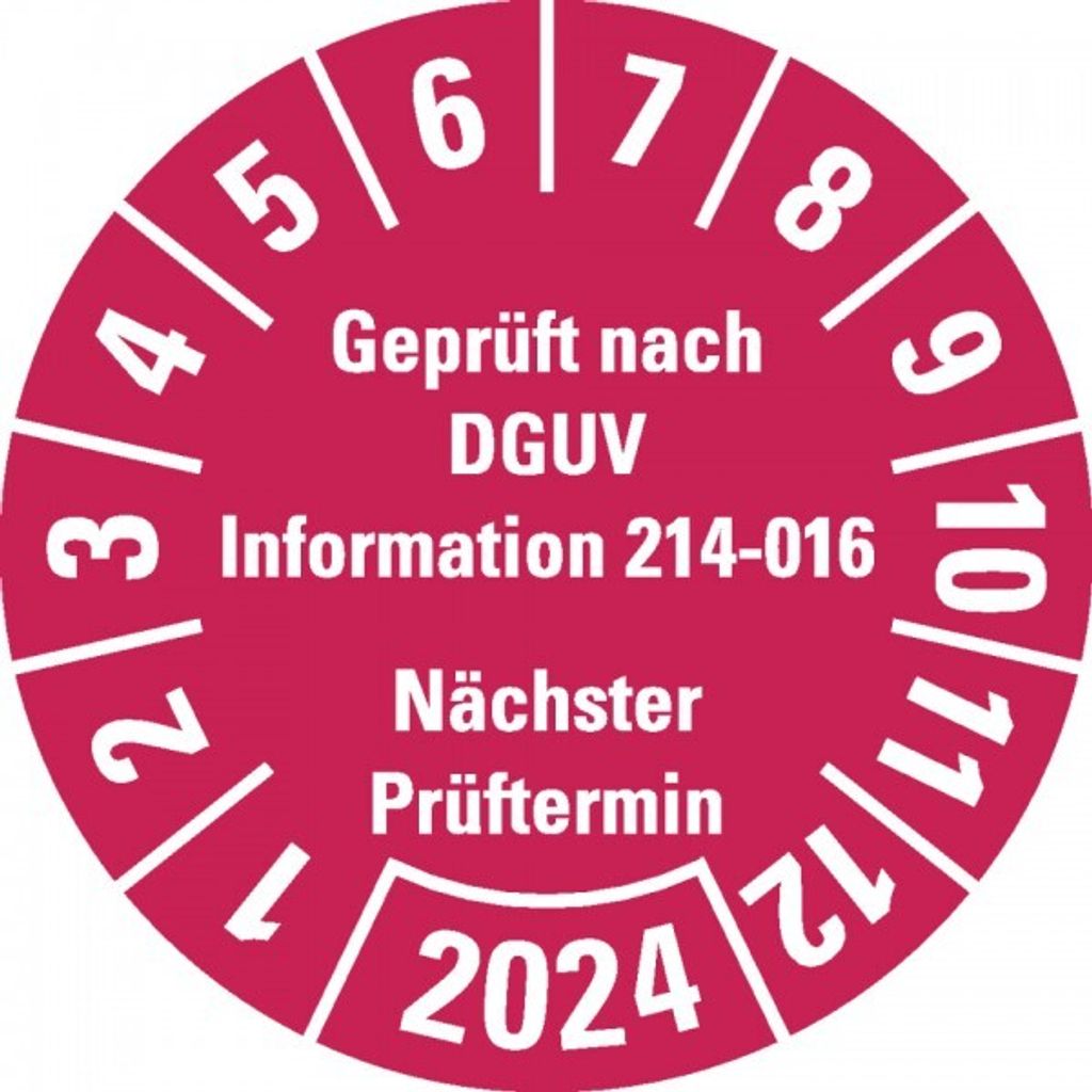 Dreifke Aufkleber I Prüfplakette DGUV Info. 214-016 Nächster Prüfter...