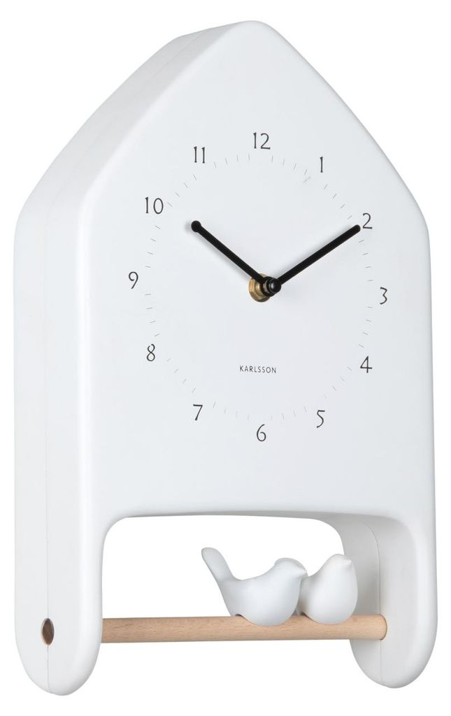 Karlsson - Wanduhr Love Birds - Weiß - 7.1x20x32cm Produktbild 