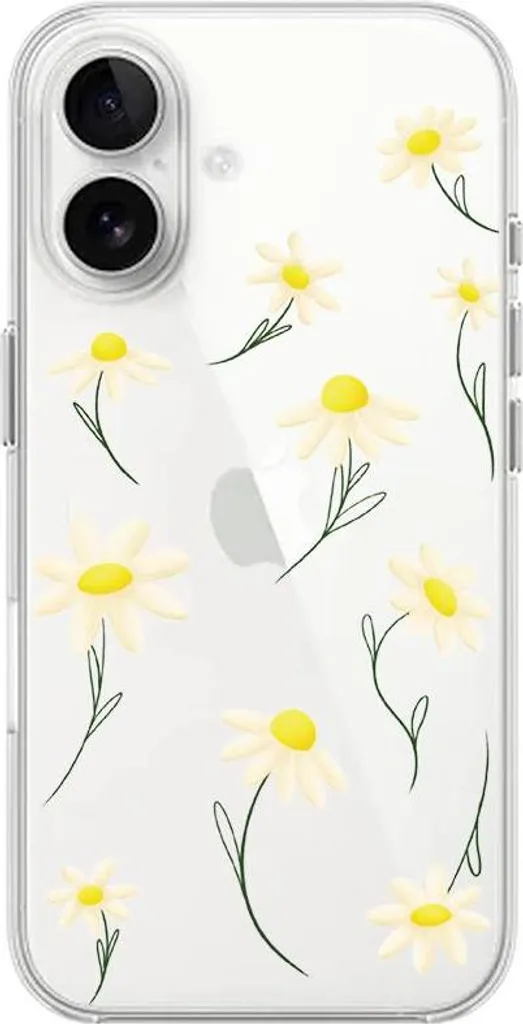 Cover iPhone 16 Margherite Silicone - Custodia Sottile Chic Floreale
