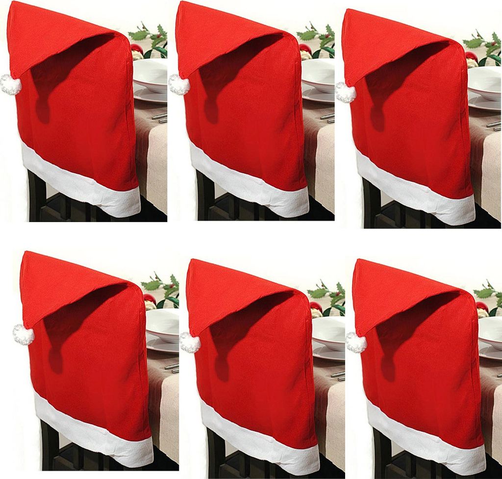 6 x Stuhlhusse für Weihnachten aus Polyester Filz - Produktbild 