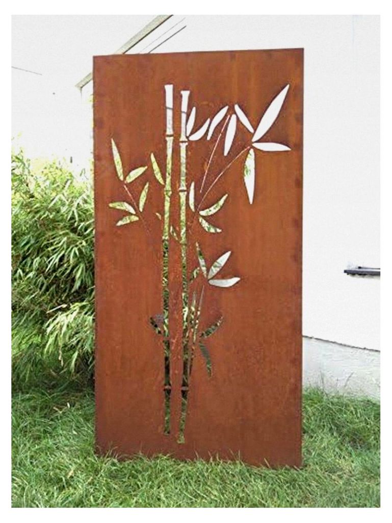 Sichtschutz aus Metall Rost für den Garten, Gartendeko, Sichtschutzwand 150 * 75 * 2CM