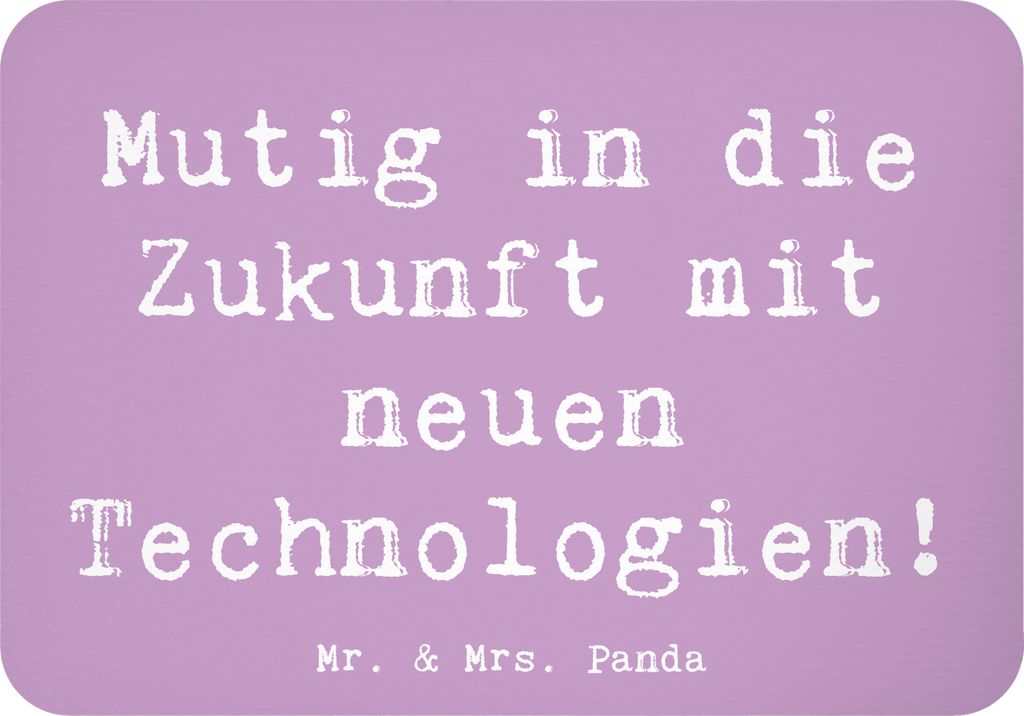 Mr. & Mrs. Panda magnet Spruch Neuen Technologien begegnen - Lavendeltraum - Geschenk, Kühlschrankmagnet, Vertrauem, zettelhalter, Zuversicht, Mut...