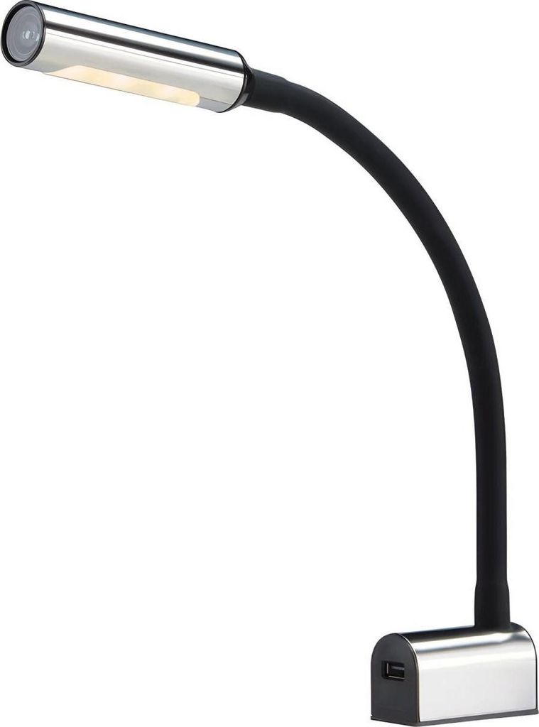 12/24V LED Schwanenhals Lampe mit Nachtlicht & Touchschalter & USB, 4,5W, 430 Lumen, warmweiße Beleuchtung Camper & Boot