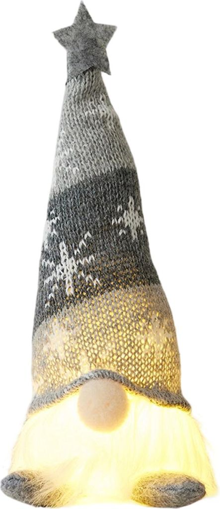Beleuchtete Weihnachtswichtel-Dekoration, Mini-Weihnachtswichtel-Plüschfigur, leuchtende schwedische Tomte-Puppe für die winterliche Tischdekoration