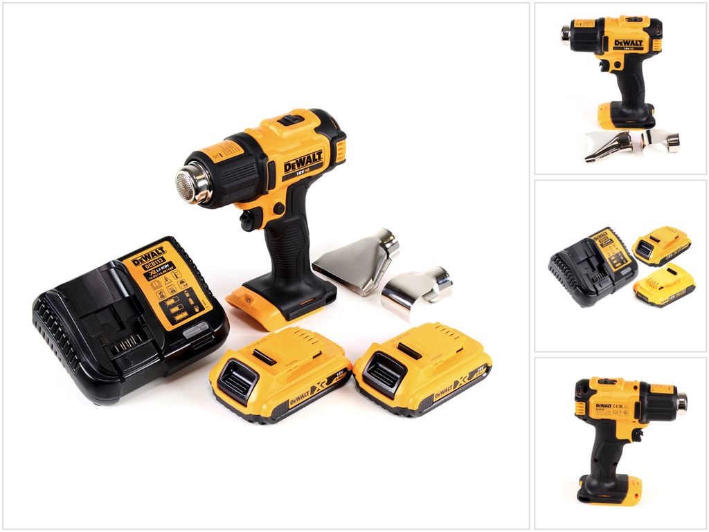 Pistolet à air chaud sans fil DeWalt DCE 530 D2 18 V 530 °C Image du produit 