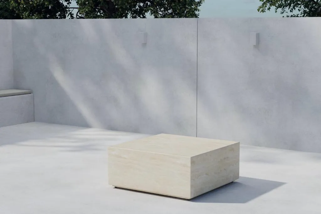 Table basse Lissabon beige - Idéal apéritif extérieur terrasse jardin