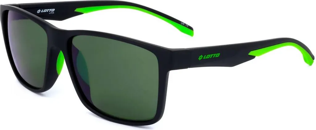 Lotto LS1007 Blk Mat Light Green - Lunettes de Soleil de Sport Homme
