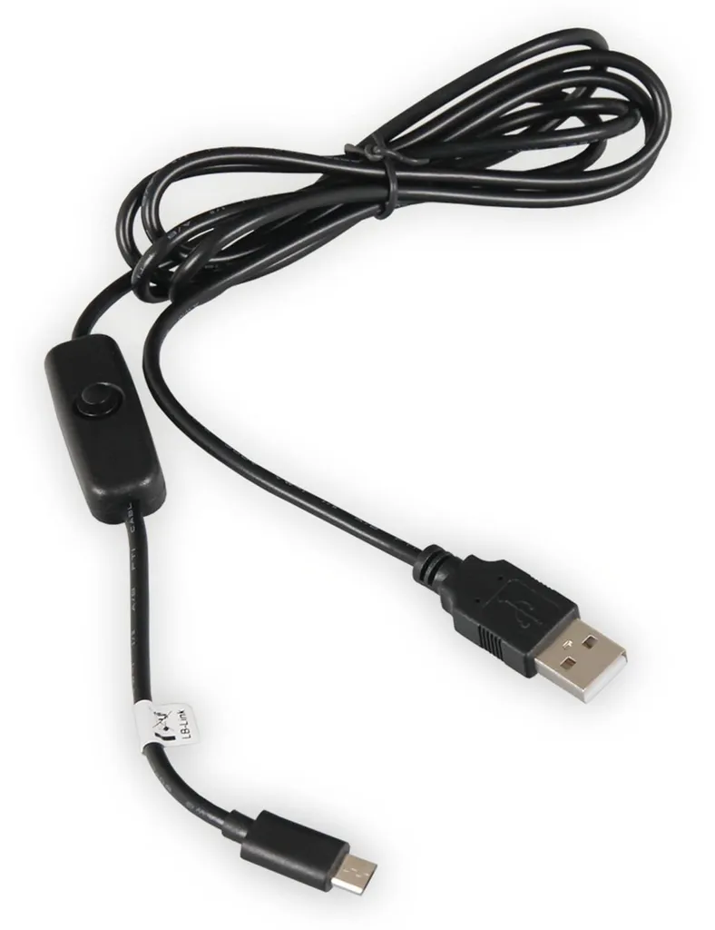 Câble USB 1.5m avec interrupteur : stop à l'usure du port Micro USB Pi