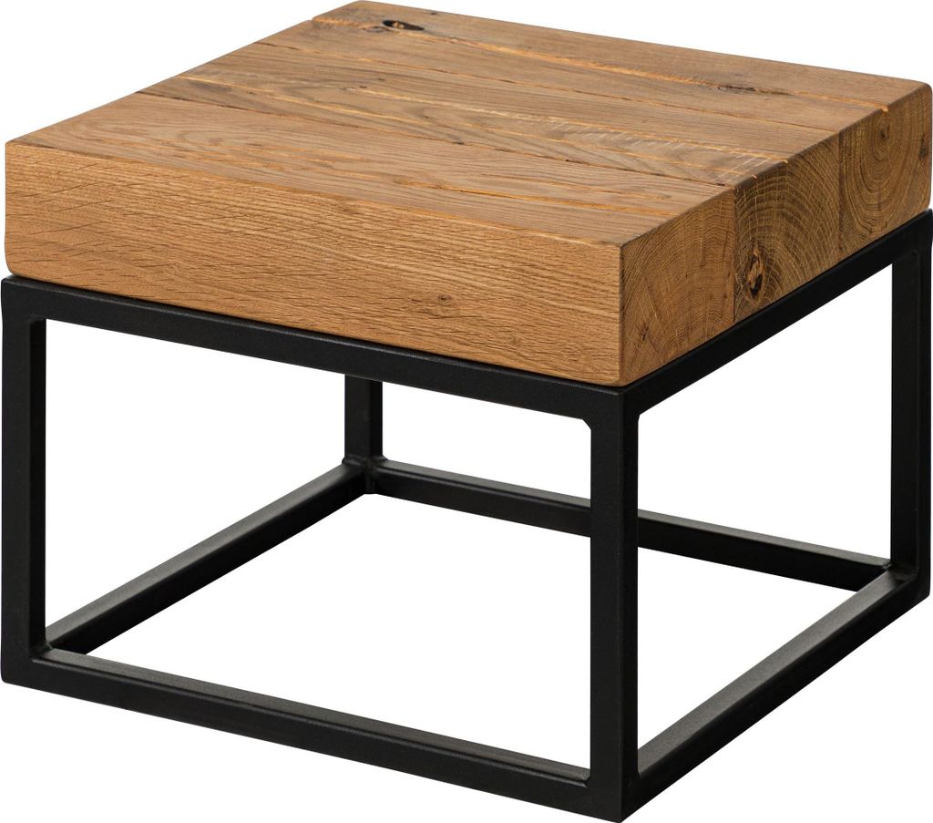MASSIVMOEBEL24 Couchtisch Eiche 40x40x32 natur geölt LOUNGE COLLECTION #06