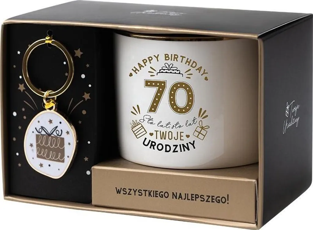 Set Regalo 70 Compleanno Bianco e Oro | Idee Regalo Eleganti Over 70
