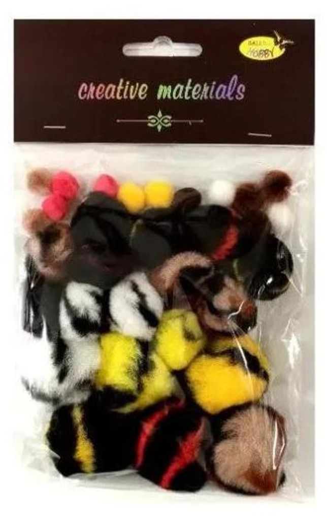 Bunte Pompons, 10–38 mm, 30 Stück – Galeria Hobby