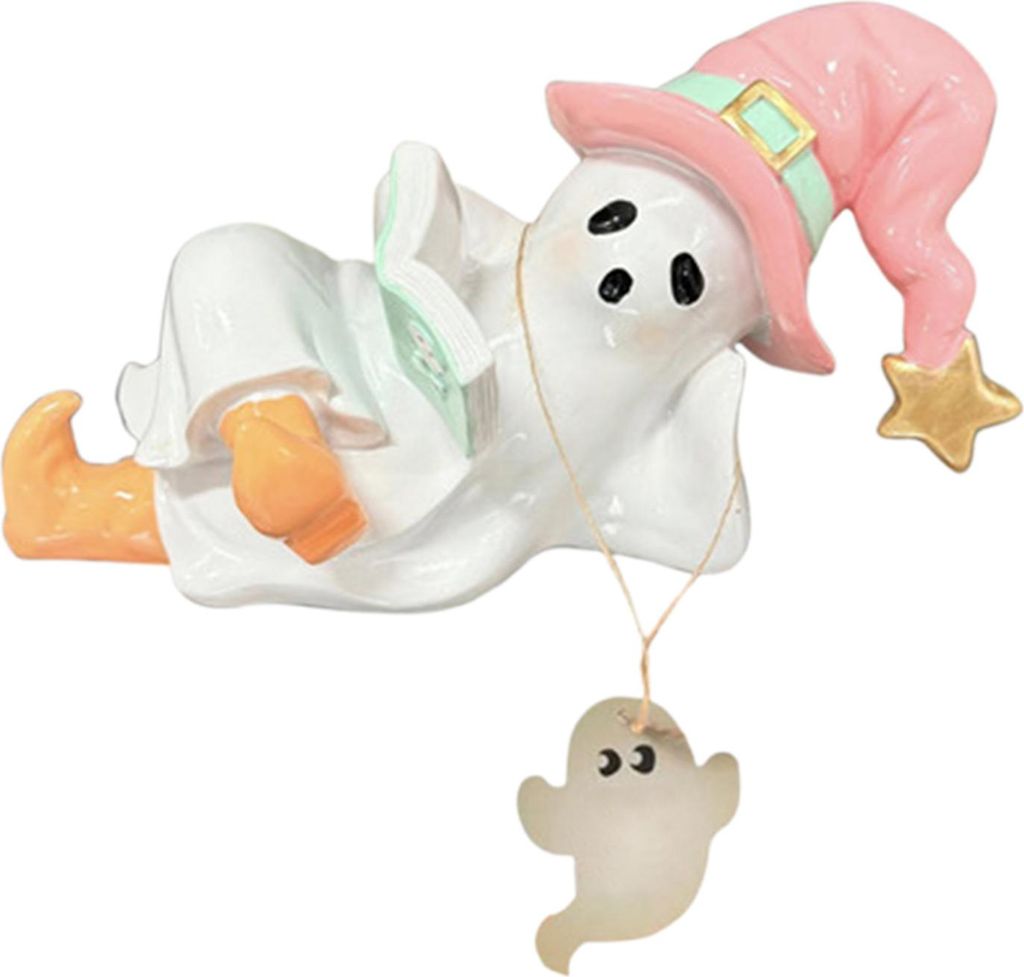 Halloween Geist Statue Harz Skulptur Wasserdicht UV Beständig Halten Buch Tischplatte Dekoration Party Ornament