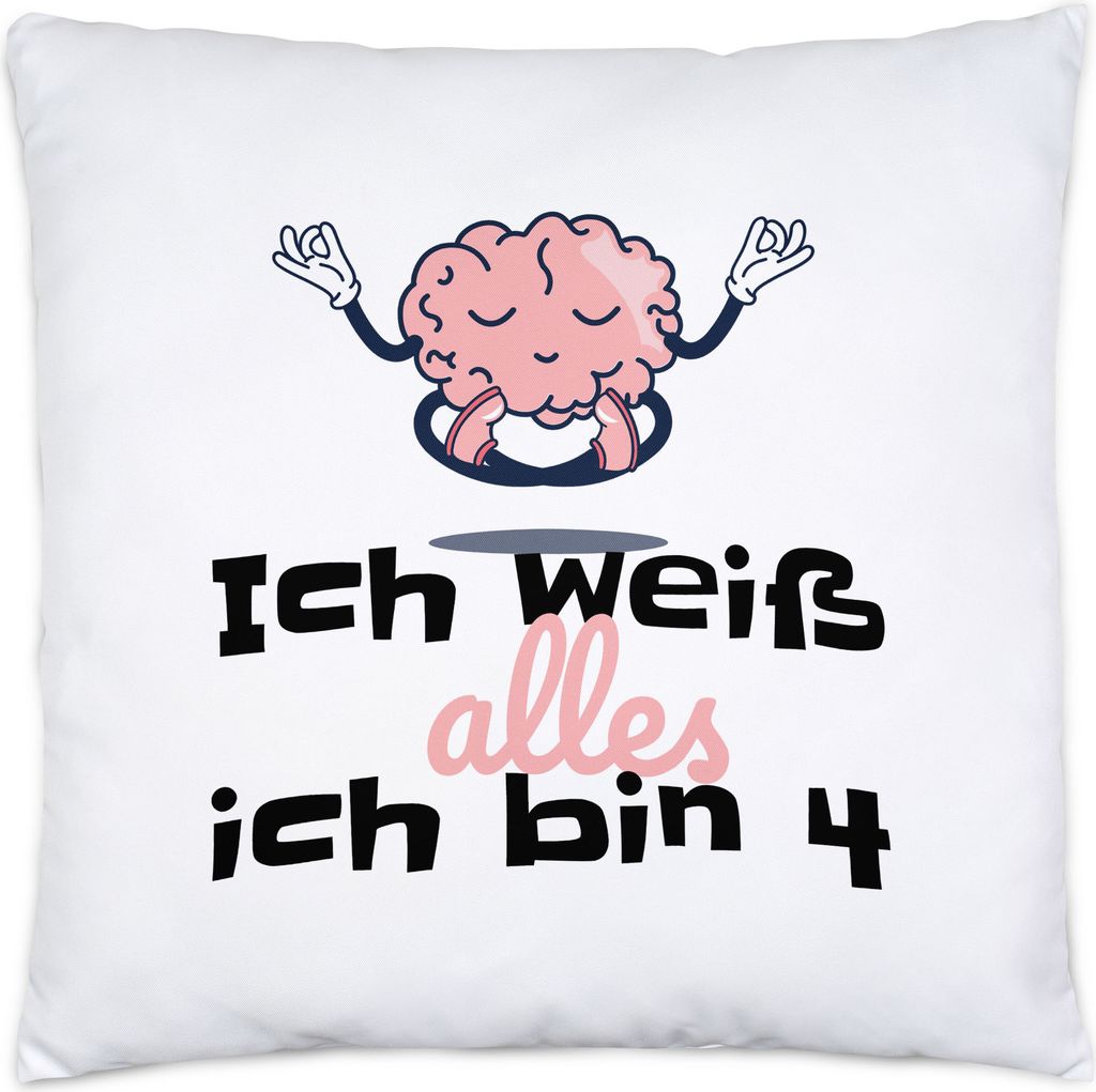 Ich Weiß Alles Ich Bin 4 Kissen Inkl. Füllung Geschenkidee 4. Geburtstag Humorvoll Sarkastisch
